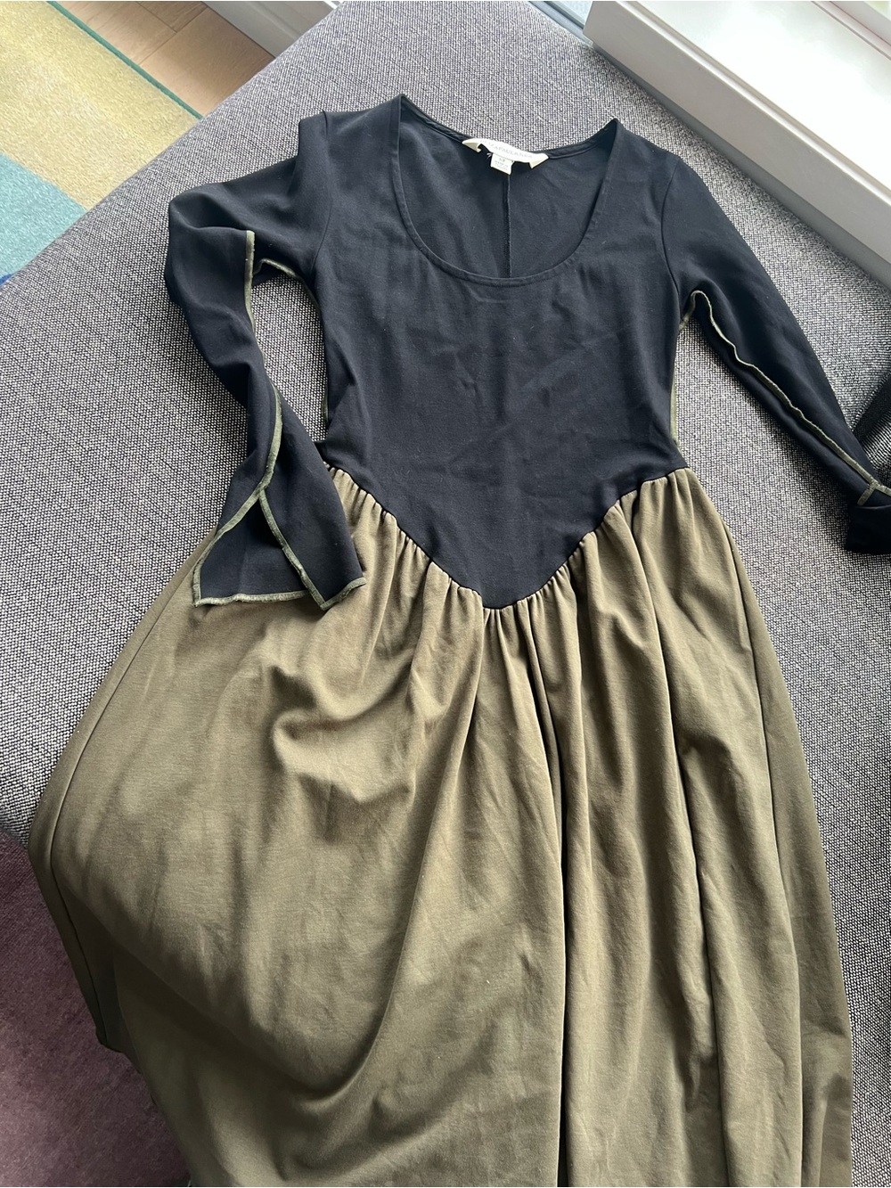 Eliza Faulkner Joan Dress in Bkack and Khaki - Picture 3 of 3